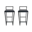 Ver imagem 1 de Banqueta Industrial Cozinha Bistrô Bar Gourmet Kit 2 Preta