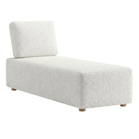 Sofá Modular Block 1 Lugar Fixo 74cm Bege Bouclé Milani Movelaria