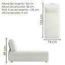Ver mais imagens de Sofá Modular Block 1 Lugar Fixo 74cm Bege Bouclé Milani Movelaria
