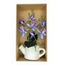 Arranjo de Flores Artificiais com Caixa de Mdf (29cm) Branco/azul - 4