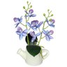 Arranjo de Flores Artificiais com Caixa de Mdf (29cm) Branco/azul - 2