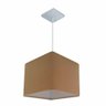 Lustre Pendente Quadrado Md-4058 21/25x25cm Palha Bivolt - 1