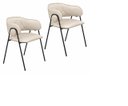Ver imagem 1 de Kit 2 Cadeiras Yara Estofada Luxo Sala de Jantar Design Moderno:Bege
