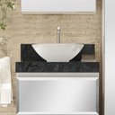 Ver imagem 1 de Lavatório em Porcelanato para Banheiro 60cm para Cuba de Apoio Yescasa Preto/Black Blu