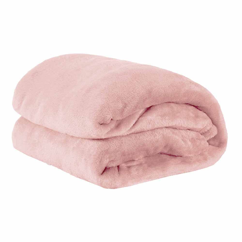 Cobertor Casal Manta Microfibra Fleece 01 Peça - Rosa