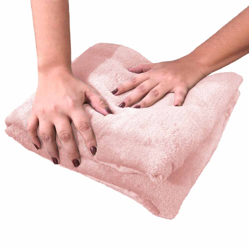 Cobertor Casal Manta Microfibra Fleece 01 Peça - Rosa - 2