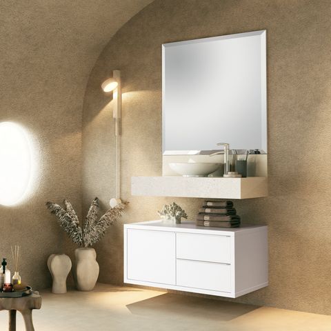 Gabinete para Banheiro Suspenso Pró 80cm Branco
