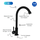 Ver imagem 5 de Torneira para Cozinha Monocomando para Bancada, Lavabo Cromada Fc-41