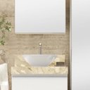 Ver imagem 1 de Lavatório em Porcelanato para Banheiro 60cm para Cuba de Apoio Bege/Travertino Yescasa Blu