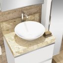 Ver imagem 4 de Lavatório em Porcelanato para Banheiro 60cm para Cuba de Apoio Bege/Travertino Yescasa Blu