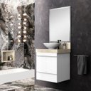 Ver imagem 5 de Lavatório em Porcelanato para Banheiro 60cm para Cuba de Apoio Bege/Travertino Yescasa Blu