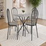 Conjunto sala de Jantar Mesa Quadrada 70cm Tampo Granito com 4 Cadeiras Leia - 1