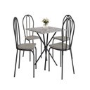 Ver imagem 2 de Conjunto sala de Jantar Mesa Quadrada 70cm Tampo Granito com 4 Cadeiras Leia