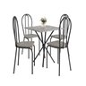 Conjunto sala de Jantar Mesa Quadrada 70cm Tampo Granito com 4 Cadeiras Leia - 2