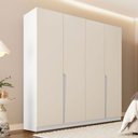 Ver imagem 1 de Guarda-roupa Casal Porto 4 Portas 4 Gavetas Branco/creme - Politorno