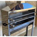 Ver imagem 1 de Churrasqueira Inox Para Espetinho Com 2 Grelhas Inox e Coifa Tamanho 1 Metro 25x180 LOJA DE CHURRASQ