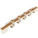 Ver imagem 3 de Conjunto de Escritório Noruega 4 Livreiro 2 Buffet e 5 Mesas 90cm - Via Nossa - Off White e Cedro