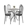 Conjunto sala de Jantar Mesa Quadrada 70cm Tampo Granito com 4 Cadeiras Leia - 2
