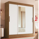Ver imagem 1 de Guarda Roupas Londres 3pts Correr 2gav 100% Mdf Off White/nogueira Cod: 676.032