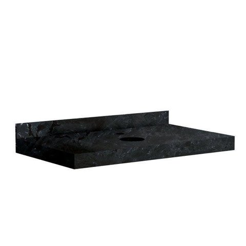 Lavatório em Porcelanato para Banheiro 80cm para Cuba de Apoio Preto/Black Blu Lavatorios