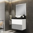 Ver imagem 5 de Lavatório em Porcelanato para Banheiro 80cm para Cuba de Apoio Yescasa Preto/Black Blu Lavatorios