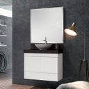Ver imagem 6 de Lavatório em Porcelanato para Banheiro 80cm para Cuba de Apoio Yescasa Preto/Black Blu Lavatorios