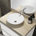 Ver imagem 4 de Lavatório em Porcelanato para Banheiro 80cm para Cuba de Apoio Bege/Travertino Yescasa Blu