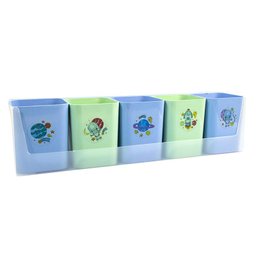 Kit com 5 Porta Objetos Mundo da Lua Azul e Verde - Dello - 2