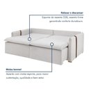 Ver mais imagens de Sofá Cama Retrátil e Reclinável 2 Lugares Pés Madeira Maciça 220cm Windson Yescasa