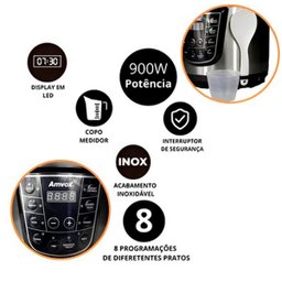 Panela Elétrica Pressão 5 Litros Digital 110v Multifuncional 900w Timer Feijão Sopa Amvox Aps050 127 - 4