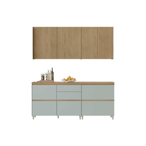 Kit Cozinha Nesher 4 Peças Rainha CZ432 Nature/Verde