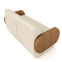 Ver imagem 6 de Sofá Decorativo Living Sala de Estar Bornéu 148cm Pés de Madeira Pu/veludo Caramelo/bege Claro G33 -