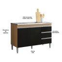 Ver imagem 3 de Balcão Gabinete para Pia Andreia sem Tampo 120cm 2 Portas 3 Gavetas - Ajl Móveis Balcão