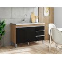 Ver imagem 4 de Balcão Gabinete para Pia Andreia sem Tampo 120cm 2 Portas 3 Gavetas - Ajl Móveis Balcão