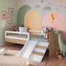 Cama Solteiro Infantil Montessoriana Aveiro Oak Branco - 4