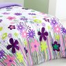 Kit Edredom Infantil Lilás Solteiro Floral Garden 3 Peças Dupla Face com Almofada Flor - 2