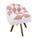 Ver imagem 2 de Poltrona Paloma Escritório Sala Giratória Madeira Suede Branco e Suede Rose - Dominic Decor