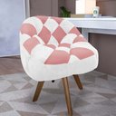 Ver imagem 1 de Poltrona Paloma Escritório Sala Giratória Madeira Suede Branco e Suede Rose - Dominic Decor