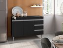 Ver imagem 3 de Balcão Andréia 100 cm Preto - SEM TAMPO