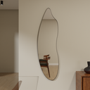 Ver imagem 2 de Espelho Orgânico 115cm X 40cm E22 Moldura Couro Preto Luxo Lançamento Quarto