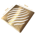 Ver imagem 2 de Ralo Dourado Ondas Inox 9,5x9,5 com Porta Grelha Fineza