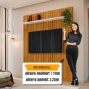 Ver imagem 5 de Painel Ripado para TV até 65 Polegadas 100% MDF 160CMX220CM 1 Prateleiras Roma