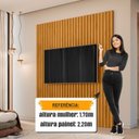 Ver mais imagens de Painel Ripado para TV até 65 Polegadas 100% MDF 160CMX220CM 1 Prateleiras Roma