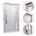Ver imagem 3 de Porta Pivotante Alumínio Lambril Visione c/Pux.Esq. Elite Branco 216x150 Brimak