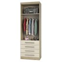 Ver imagem 2 de Guarda Roupa Roupeiro Modulado Master 2 Portas 4 Gavetas - Avelã Rústico e Ártico Rústico - Luciane