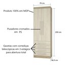 Ver imagem 3 de Guarda Roupa Roupeiro Modulado Master 2 Portas 4 Gavetas - Avelã Rústico e Ártico Rústico - Luciane