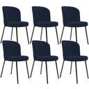 Ver imagem 1 de Kit 6 Cadeiras Sala de Jantar Estofada Gavi L02 Suede Azul Marinho - Lyam Decor