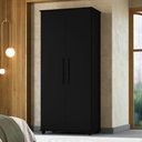 Ver imagem 2 de Guarda Roupa Solteiro Portugal 2 Portas de Bater MDF-MDP Preto Milani Movelaria