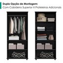 Ver imagem 5 de Guarda Roupa Solteiro Portugal 2 Portas de Bater MDF-MDP Preto Milani Movelaria