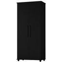 Ver imagem 1 de Guarda Roupa Solteiro Portugal 2 Portas de Bater MDF-MDP Preto Milani Movelaria